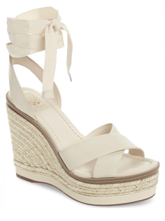 Vince Camuto Shoes - NEW VINCE CAMUTO BEIGE PLATFORM WEDGE SANDALS